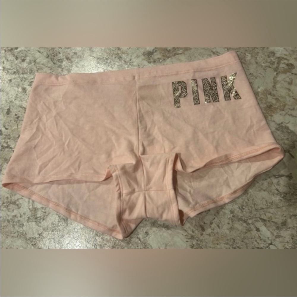 VS PINK Low Rise Boy Short Pink Metallic NWT Large